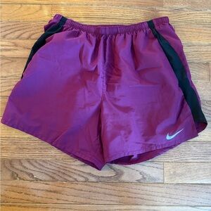 Nike Women's Magenta and Black Athletic Shorts